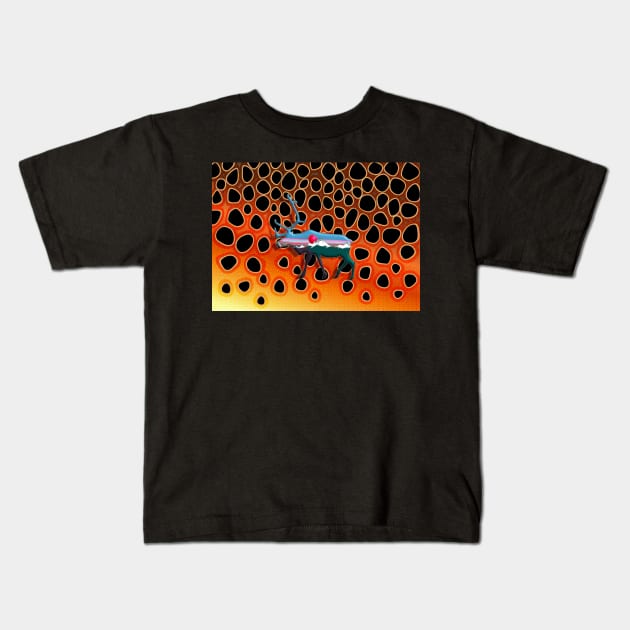 Reindeer & Trout Camo Kids T-Shirt by MikaelJenei